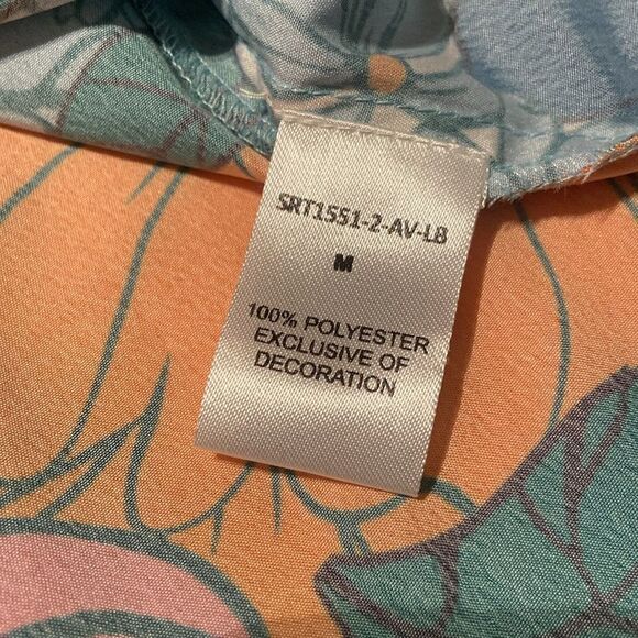 Ladies Floral THML sleevelesss blouse front tie size medium - Picture 3 of 6